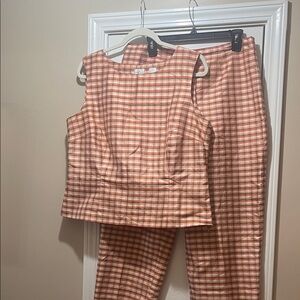 Emma James Peach and White Checkered Set